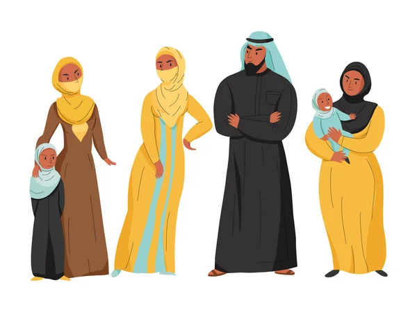 Ilustrasi Keluarga Arab - Stok Vektor