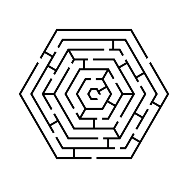Labyrinth Flat Illustration — Stock Vector