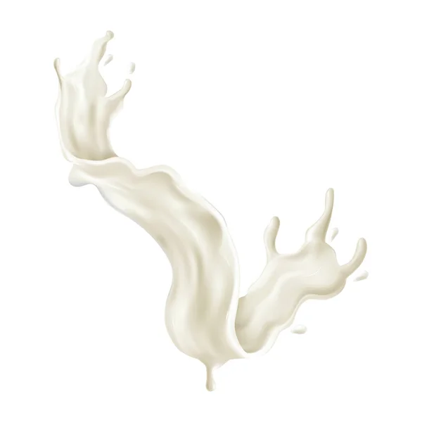 Éclaboussure de lait réaliste — Image vectorielle