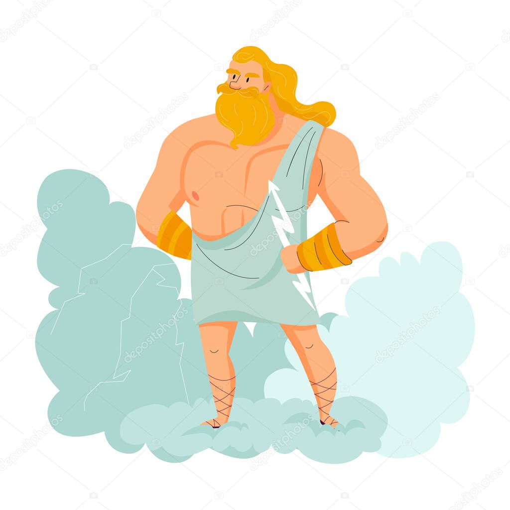 Zeus Cartoon Illustration