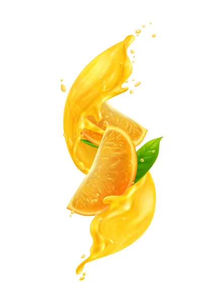 Ilustración de zumo de naranja — Vector de stock