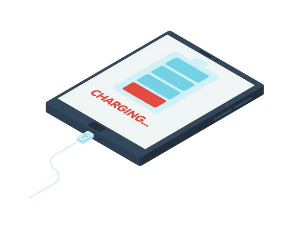 Isometrisk laddning av tabletter — Stock vektor