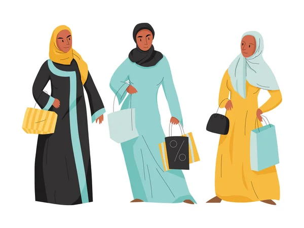 Плоские арабские женщины — стоковый вектор