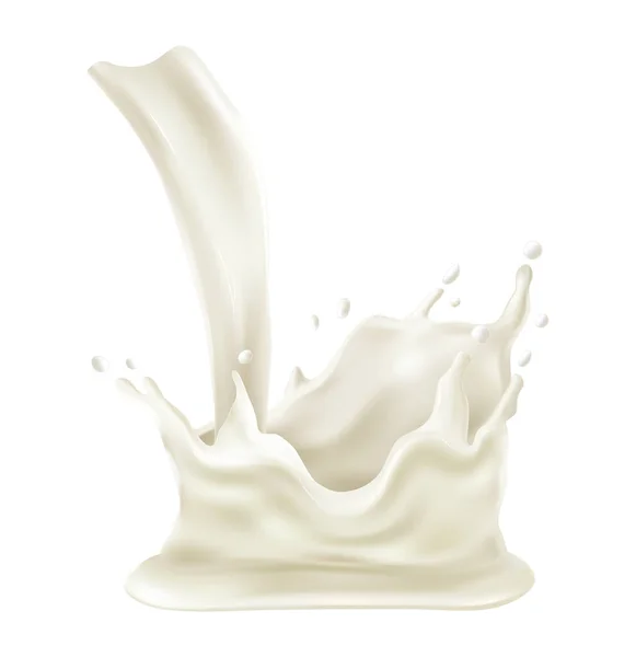 Illustrazione schizzi di latte — Vettoriale Stock