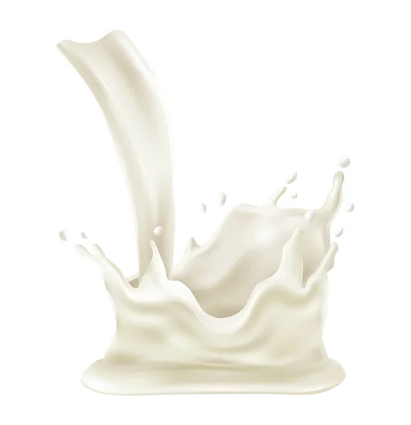 Illustration des éclaboussures de lait — Image vectorielle