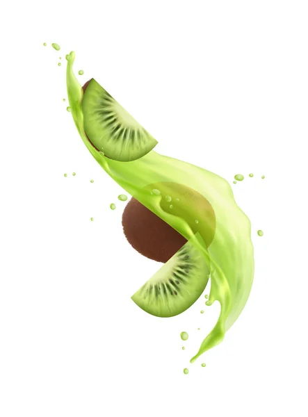 Illustration de jus de kiwi — Image vectorielle