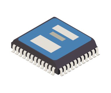 Mikroişlemci Isometric Simgesi