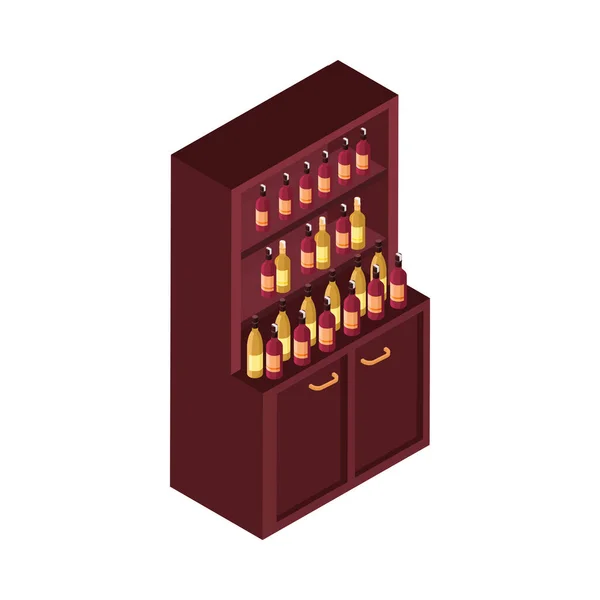 Icono isométrico del vino — Vector de stock