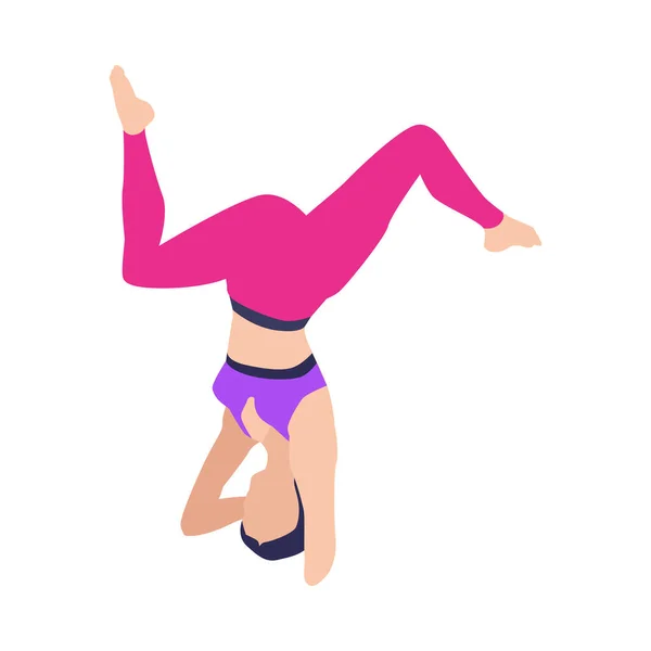 Icône isométrique de yoga — Image vectorielle