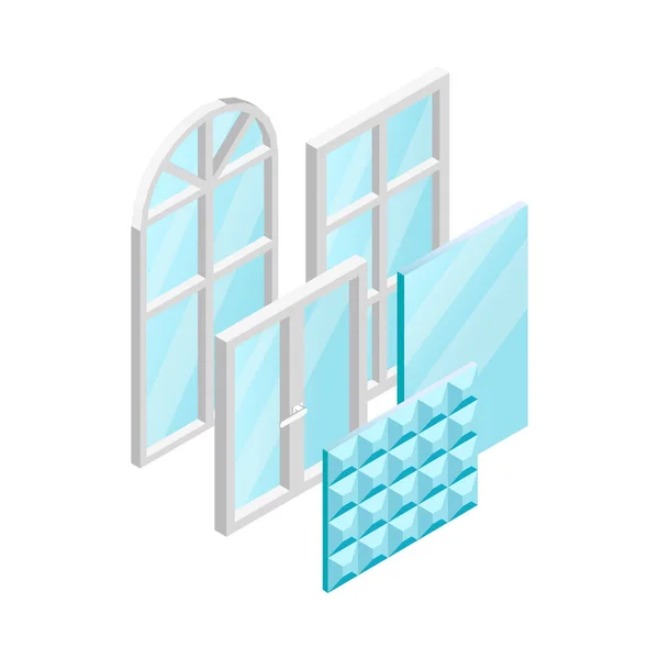 Glass Isometric Icon — Stock Vector