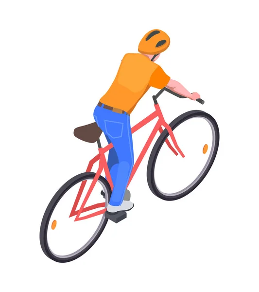 Cyclist Isometric Icon — Stock Vector