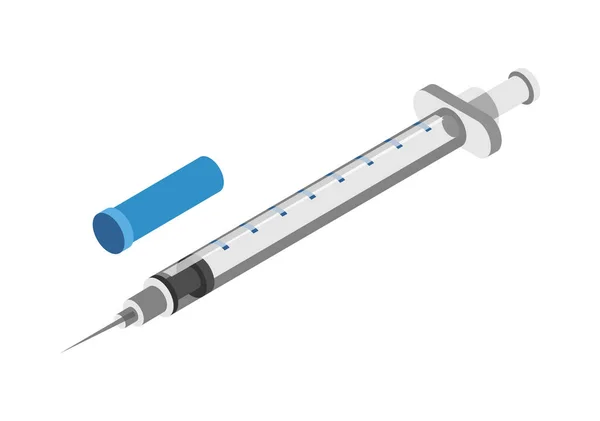 Syringe Isometric Icon — Stock Vector
