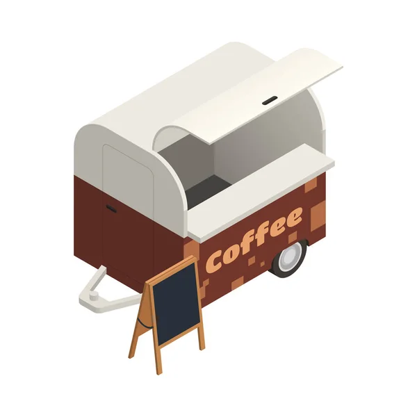 Koffie winkelwagen Icoon — Stockvector