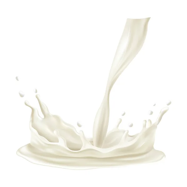 Melk splash afbeelding — Stockvector