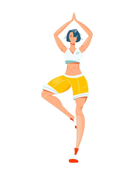 Icono plano de yoga — Vector de stock