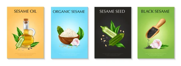 Sesamposters set — Stockvector