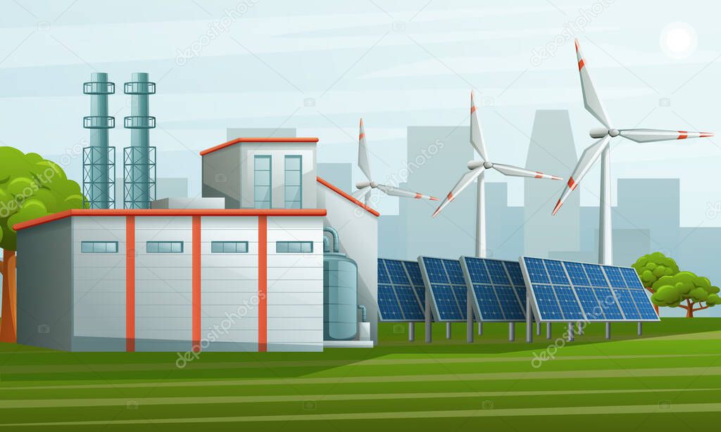 Renewable Energy Sources Flat Background