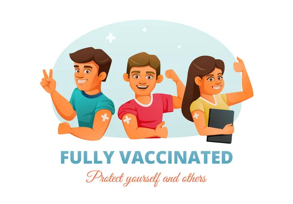 Tecknad serie för vaccinering — Stock vektor