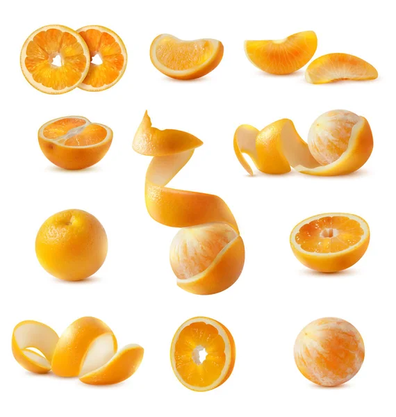 Conjunto de laranjas realista — Vetor de Stock