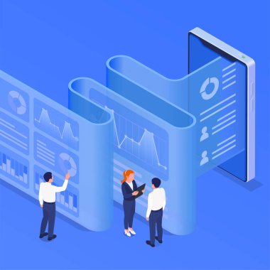 İş İstihbaratı Isometric Arkaplan