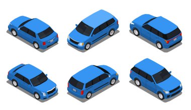 Otomobil Kazaları Isometric Set