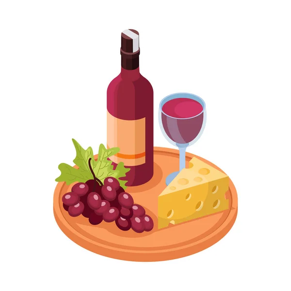 Icona isometrica del vino — Vettoriale Stock