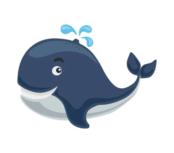 Ilustracja kreskówka wieloryb — Wektor stockowy