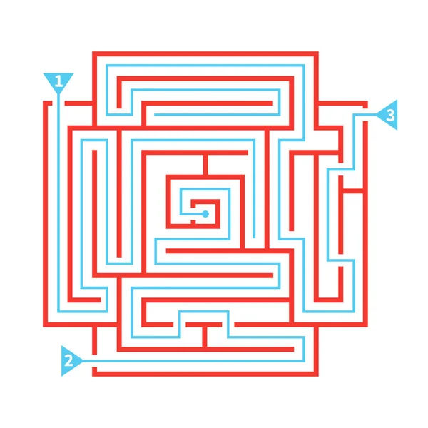 Ilustração plana do labirinto — Vetor de Stock
