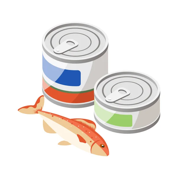 Ícone de latas de atum — Vetor de Stock