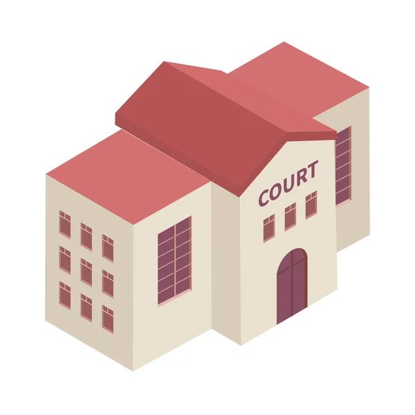 Isometric Court Building — Stock Vector