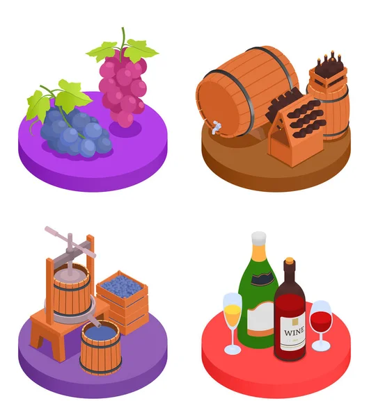 Set de producción de vino — Vector de stock