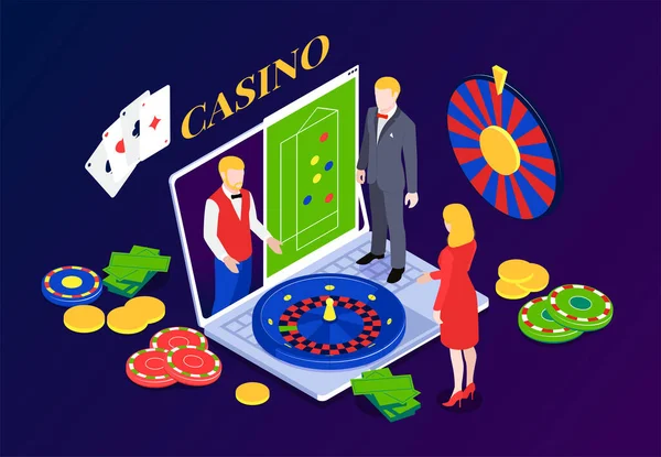 Concept de casino isométrique — Image vectorielle