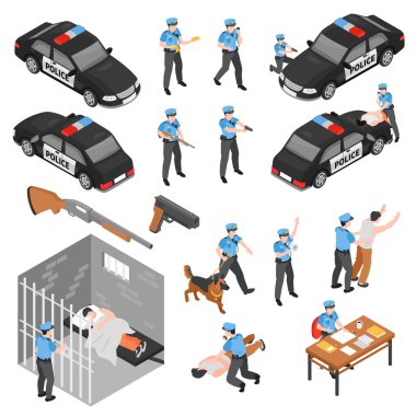 Polis Isometric Simgeleri Ayarlandı
