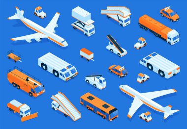 Havayolu Taşımacılığı Isometric Bileşimi