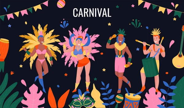 Carnaval plano fundo — Vetor de Stock