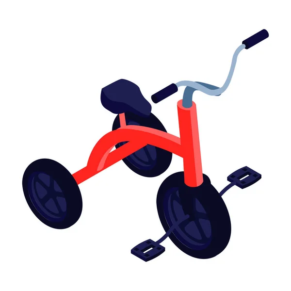 Ikona trójkołowego roweru izometrycznego — Wektor stockowy
