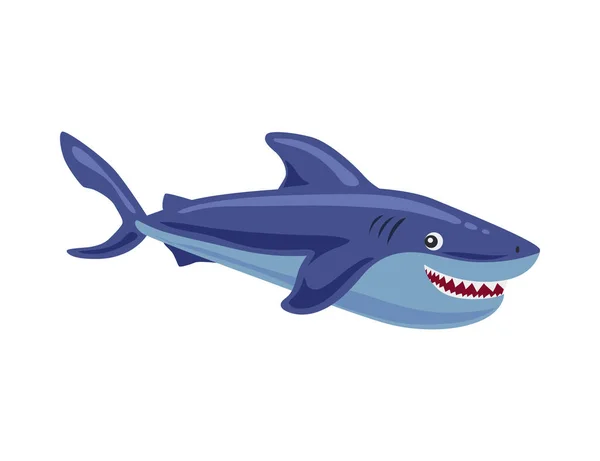 鲨鱼卡通图标 — 图库矢量图片