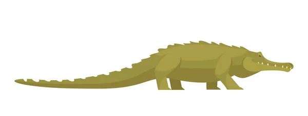 Crocodile Icône plate — Image vectorielle