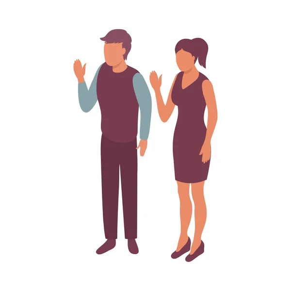 Illustration de couple agitant — Image vectorielle