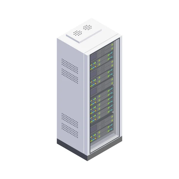 Rack server isometrico — Vettoriale Stock