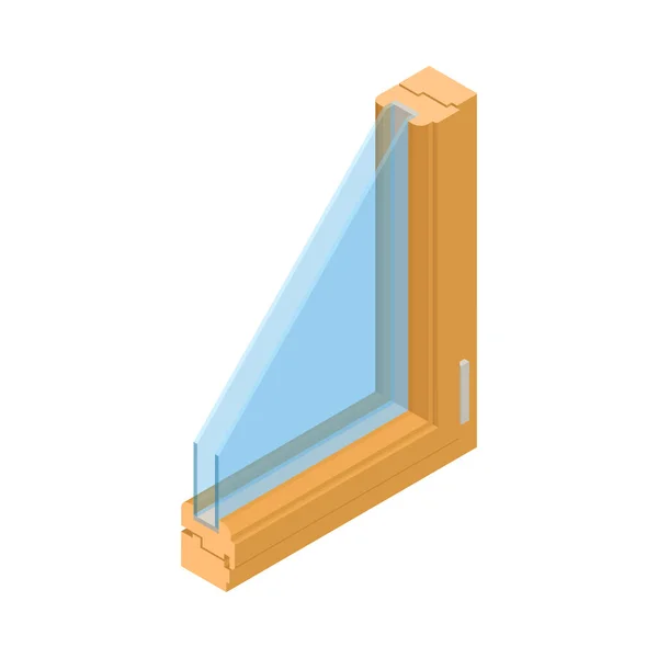Isometrisches Fensterprofil — Stockvektor