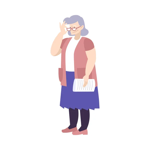Icône femme âgée — Image vectorielle
