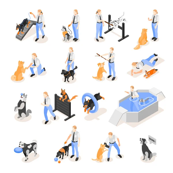 Collection d'icônes d'école de chien — Image vectorielle