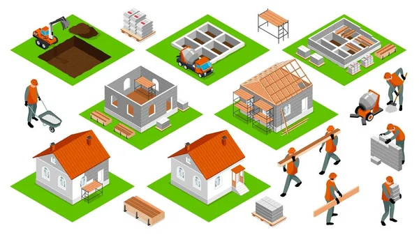 Conjunto de construcción casa — Vector de stock