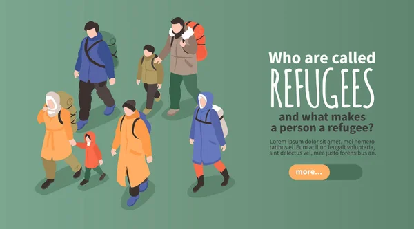 Réfugiés Bannière horizontale — Image vectorielle
