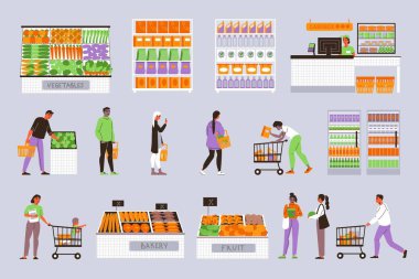 Süpermarket Renk Simgeleri Koleksiyonu