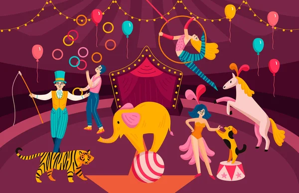 Circus Colored Composition — Stock Vector