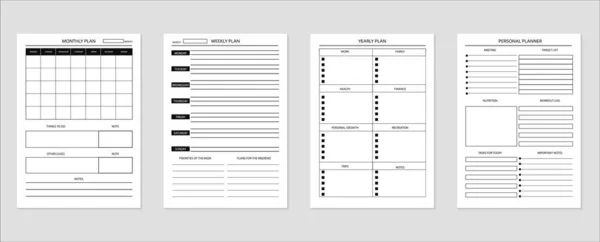Planner Forms Sticker Set — Stock Vector