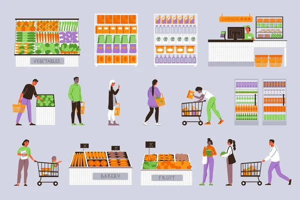 超级市场色彩图标系列 — 图库矢量图片
