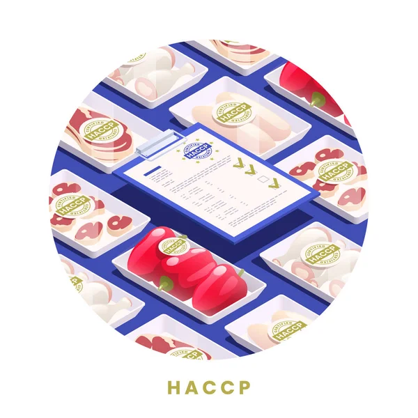 Concetto di sicurezza alimentare HACCP — Vettoriale Stock